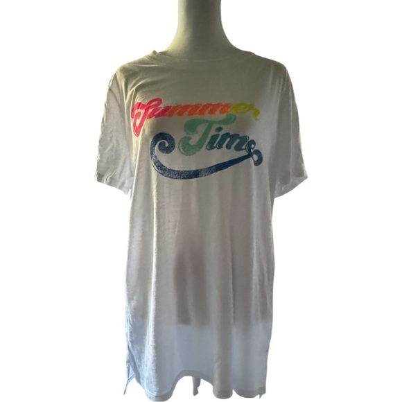 a.n.a. Women’s White 'Summer Time' Graphic T-Shirt Sz L - Picture 1 of 7